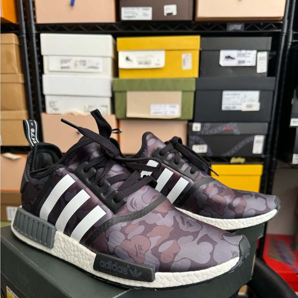 Bape x Adidas NMD Black Camo Sneakers